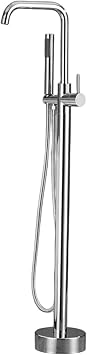 Standing Faucet Outdoor Garden Water Column Flush Pillar Rotating Garden Hose Stand with Hand Shower for Irrigation and Cleaning Silver