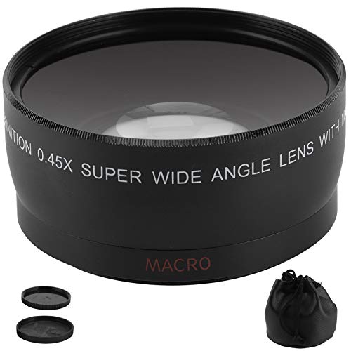 0.45X C Wide Angle and Macro Lens, Additional Lens for C, Glass with y e, 55mm/2.2in Diameter, Compatible with 62mm/2.4in,