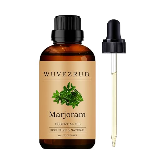 Wuvezrub Marjoram Essential Oils Organic, 30ML Pure and Natural Marjoram Essential Oil for Aromatherapy Diffuser - Marjoram /1 Fl Oz