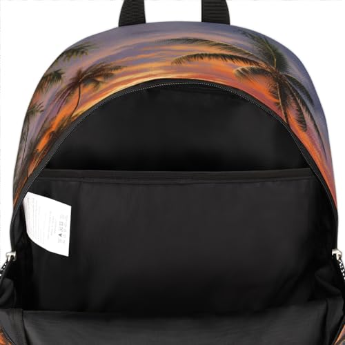 School Backpack for Boys Girls, Sunset Beach Palm Tree Elementary School Bags Lightweight Bookbag Laptop Backpack Casual Daypack Rucksack for Kids Teens4