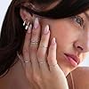 ALEXTINA Women's 6Pcs Silver Tone Stackable Rings for Women Stainless Steel 1MM Thin Stacking Rings Plain Band Dome Finish Size 4 to 9 #1