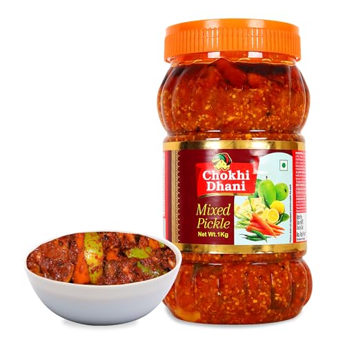 Image of Chokhi Dhani Mixed Pickle 1kg | Authentic Indian Mix Achar | Tangy & Spicy Traditional Style Pickle | Aromatic Spices & Rich Flavour