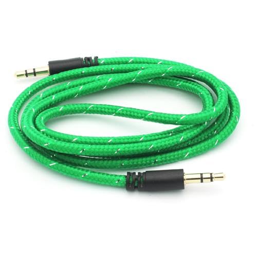 Cable Auxiliar 3.5mm Verde Trenzado 1 m miniatura 2