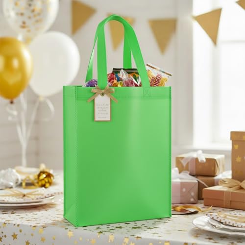 Cypselthos 12 Pcs Reusable Non Woven Gift Bags with Handles, Tote Bags Bulk, Goodie Bags for Party Favors, Birthday, holidays (Medium-Emerald Green) by Cypselthos - Used condition - Image 5
