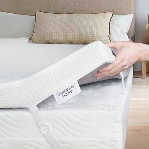 FRIDEKO Topper 90x200cm H3&H4, 7cm Höhe Gel Topper 90x200cm, Matratzentopper mit Bambusfasernbezug Oeko-TEX Zertifiziert, Waschbaren Bezug