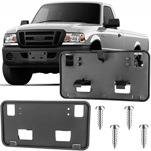 Jogscay License Plate Bracket Accessories for Ford Ranger 2008 2009 2010 2011, Front Bumper License Plate Holder Replacement Frame Black Mount
