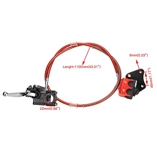 Fvrito Front Disc Hydraulic Brake Master Cylinder Caliper Handle Lever Line Assembly With Brake Pads For 50Cc 70Cc 90Cc 110Cc 125Cc Ssr Taotao Apollo Coolster Moped Scooter Chinese Pit Dirt Bike Red #TOP3