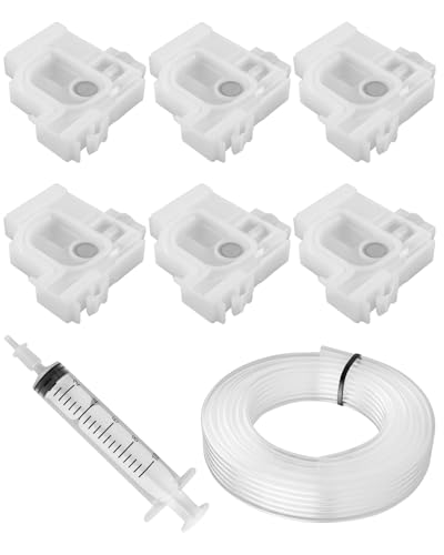 6Pcs Printer Ink Dampener Set with Tubing Fit for Epson L800 L1300 L1800