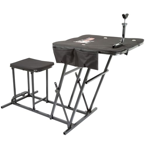 Kill Shot Portable Shooting Bench Seat 300 lb Capacity with Adjustable Table & Gun Rest