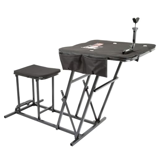 Kill Shot Portable Shooting Bench Seat with Adjustable Table Gun Rest