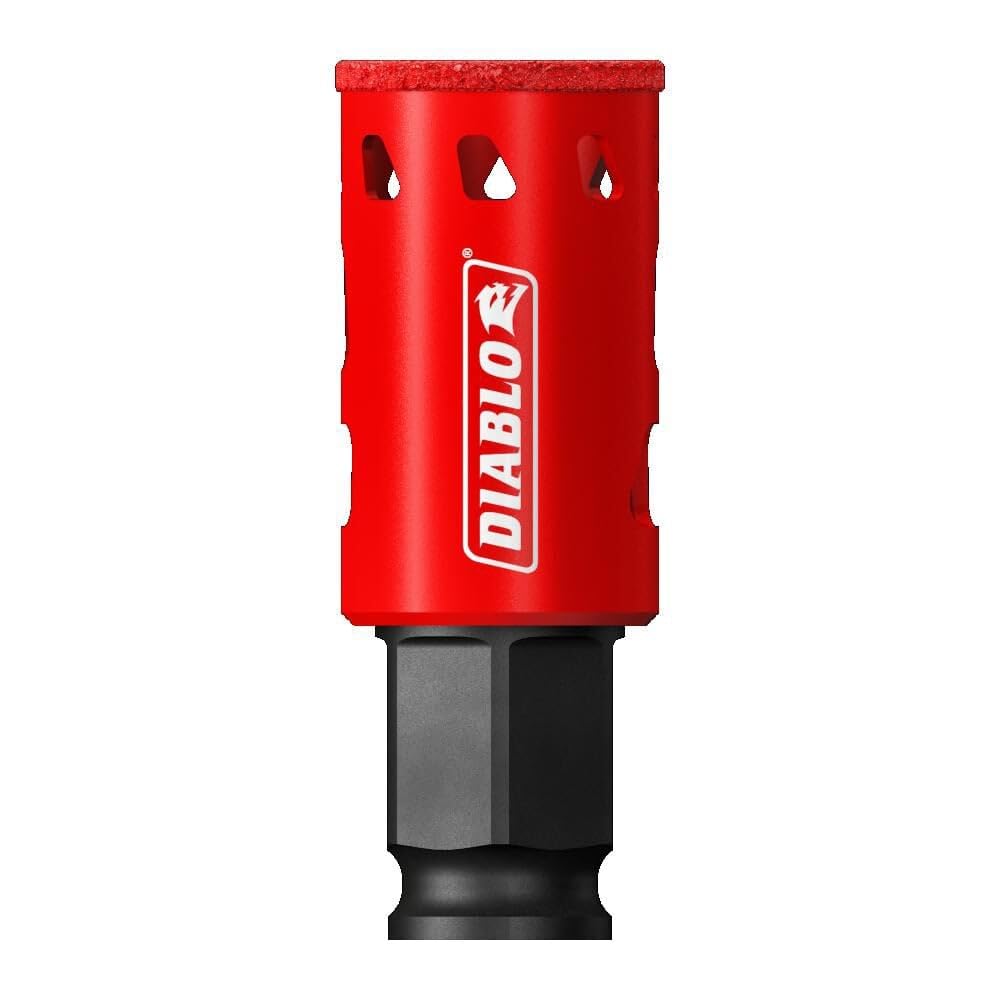 Diablo Diamond Grit Hole Saw - Compatible with Snap-Lock Plus Mandrel System, No Pilot Bit Needed - 5/16" Diameter, 1/4" Hex - DHS0312DG