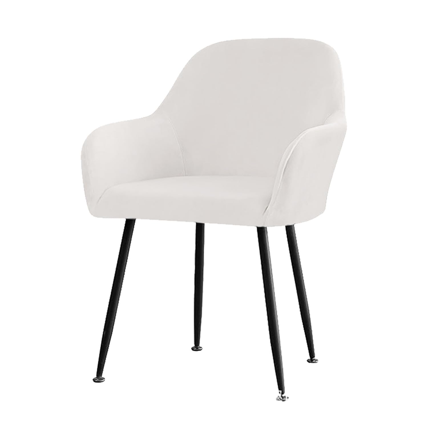EBETA Funda para Silla de Comedor Samt, Extraíble Funda Sillon Orejero con Reposabrazos Funda Silla Oficina Protector de Silla Desmontable y Lavable (Blanco, 2 Unidades)