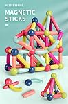 42PCS Ensemble de boules et de barres magnétiques, ensemble de construction magnétique, boules magnétiques et bâtons - Avec sécurité, extra-fort, STEM Jouets pour garçons & Filles 3+