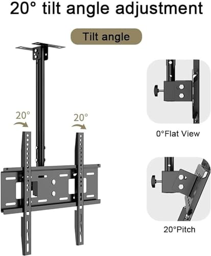 Support de plafond réglable pour TV évitant les reflets de lumière