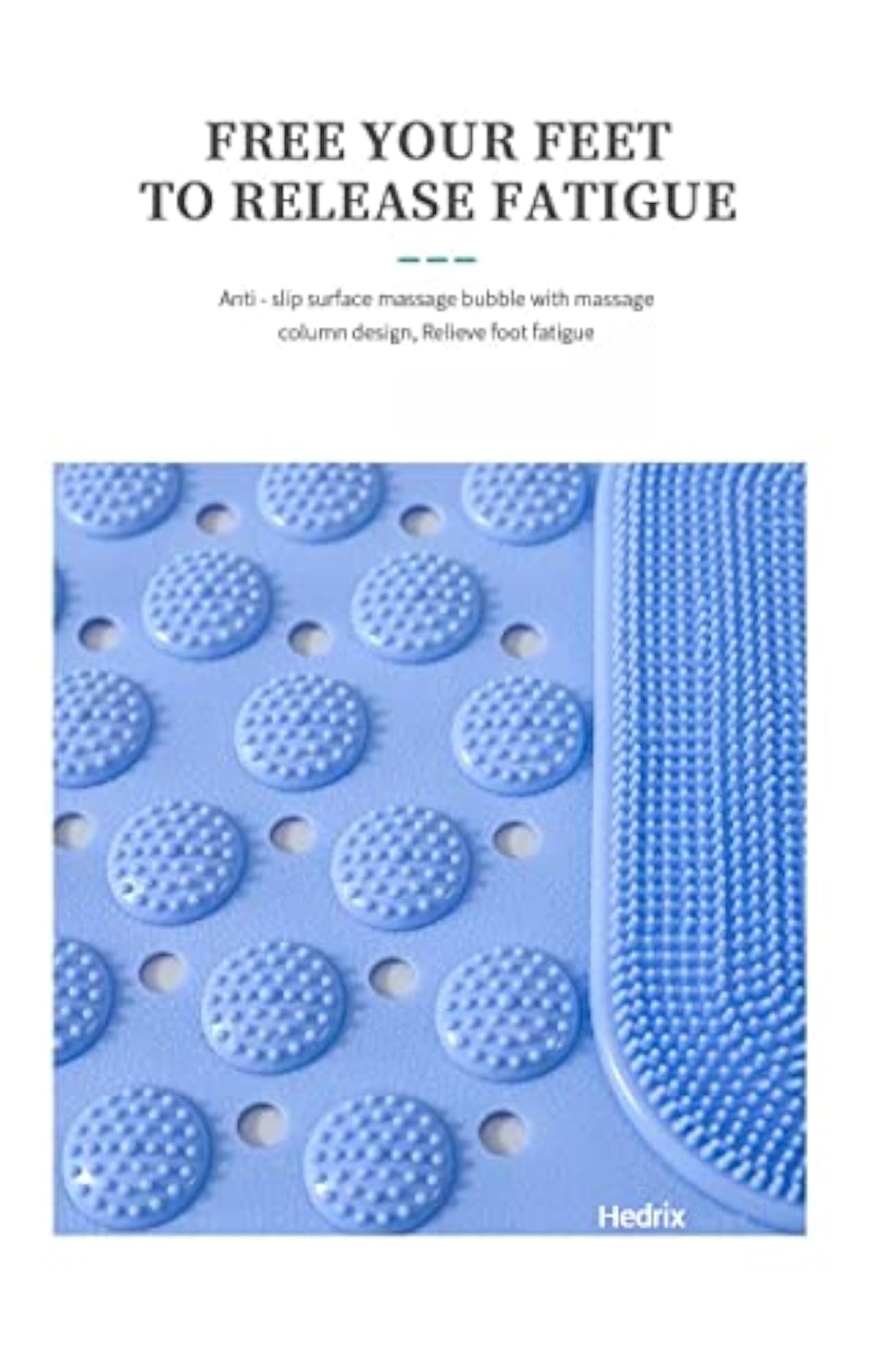Non-Slip Shower Mat with Drain Hole and Suction Cups