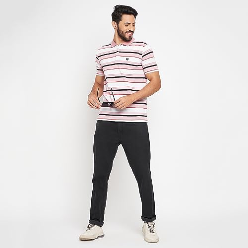 Image of Duke Stardust Men Polo Neck Half Sleeve Cotton T-Shirt (LF7047 Cotton Candy XXL)