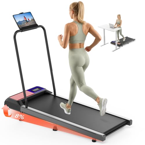 Walking Treadmil with Incline - 2.5HP Portable Treadmill for Home Office, Compact Running Walking Machine with Remote Control, LED Display, Quiet Walking Machine, 265LB Capacity