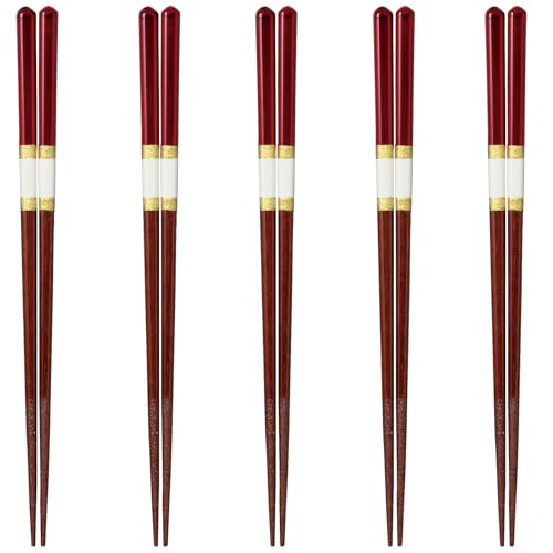 J-kitchens 幸せ箸 5膳 セット 素材:木材 箸 食洗機対応 お箸 日本製 PID7977