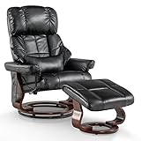 Mcombo Recliner with Ottoman Reclining Chair with Vibration Massage and Removable Lumbar Pillow, 360...