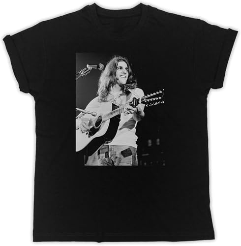 Photo de Glenn Frey Guitar T-Shirt Mens Black Tees Unisex Shirt Black XXL