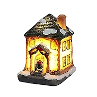 ESTINK Décoration De Noël Maison De Village Lumineuse à LED En Résine