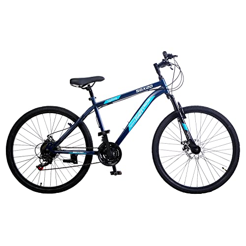 Image of Lifelong Chaze Shimano Gear Cycle by Milind Soman Sgx20 27.5T with Dual Disc 21 Speed MTB Cycle|Ideal for:Unisex Adults(15 Years+)|Frame Size: 18 inch|Ideal Height : 5'6 inch|85% Assembled(Czbc2795,Blue)