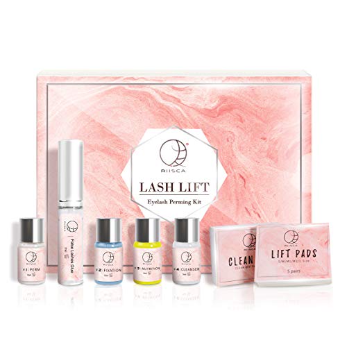 RIISCA Lash Lift Kit Eyelash Perm Kit - Full Eyelash Lift Kit, Prefeesional Eyelash Lash Extensions, Semi-Permanent Eyelash Curling Perming Wave Suitable For Salon.