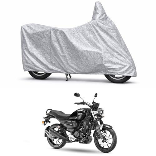 Image of 100% Waterproof Two Wheeler Body Cover Multi Layered Fabric Designed for Yamaha FZ-X | Belt Buckle Lock | Silver Mag
