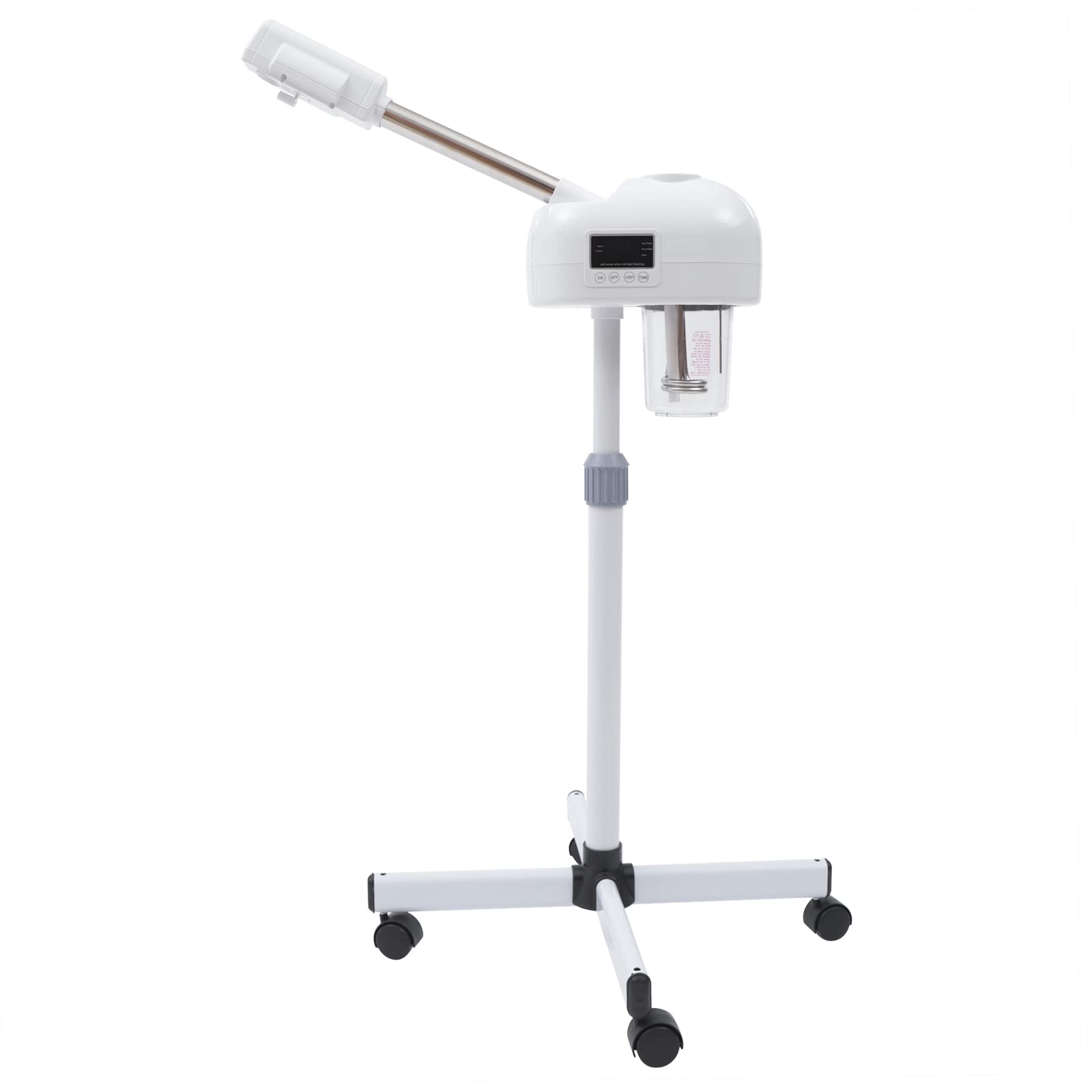 Vaporizador facial, 750W Vaporizador facial de 2 en 1, Mobile con pantalla LCD y función de vapor caliente para salón y hogar, blanco