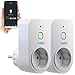 WiFi/WLAN günstig Kaufen-Luminea Home Control Dimmbare Steckdose: 2er Smarte WLAN-Dimmer-Steckdose mit Phasenabschnittsdimmer bis 200 W (Dimmersteckdose, Lampen-Dimmer Steckdose, Halogenlampen)