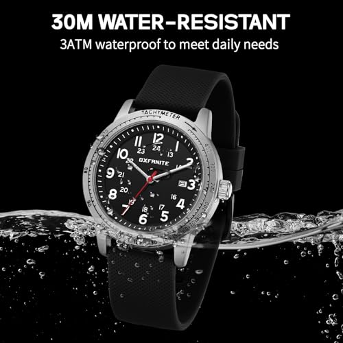 Image of Mens Watches Easy to Read Waterproof with Silicone Strap for Men 24-Hour Military Time Tactical Casual Wristwatch