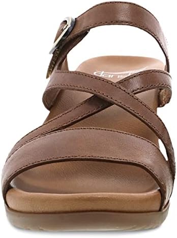 Ana Wedge Sandal for Women – Cushioned, Contoured Footbed for All-Day Comfort and Support – Adjustable Hook & Loop Strap with Buckle Detail – Lightweight Rubber Outsole Tan 11.5-12 M US | Image 3