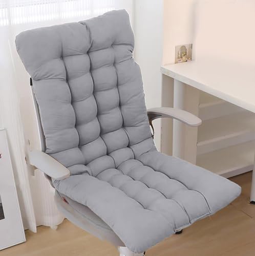 Rr tianshi Cojín de madera para silla mecedora con almohadilla relajante para la espalda, cojín grueso para tumbona, cojín suave para silla de casa, oficina, jardín (40 x 40 cm, gris)