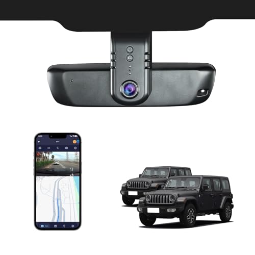 FUVYMYT Front 4K Dash Cam for Jeep Gladiator JT 2018-2024 Mojave Overland & Wrangler JL 2018-2024 etc,Loop Recording,OEM-Style,App & WiFi,64GB Card