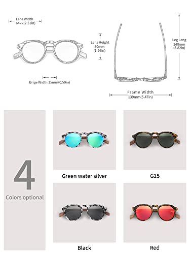 AMEXI CN8048 Wooden Sunglasses Polarised Sunglasses for Men and Women UV400 Sunglasses/The Frame of the Glasses is Made of Walnut Wood - Image 2