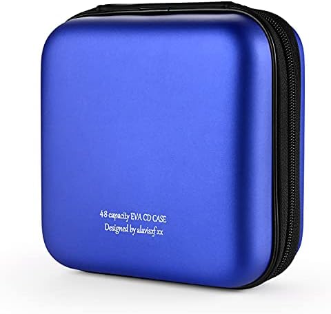 KUOCDSIK CD Case, 192 Capacity Hard EVA Protective Blu-ray CD Wallet Double Zipper Hand Strap Portable Disc Organizer DVD Case for Car Travel (192 Capacity, Pink192)