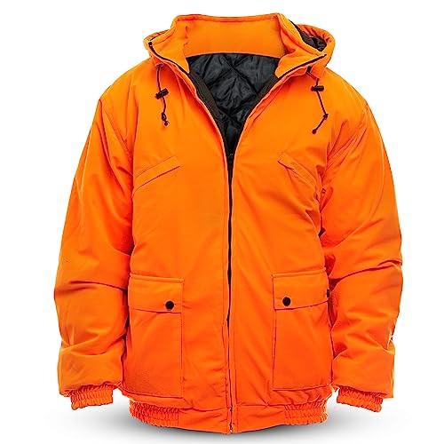 TrailCrest Men's Safety Blaze Orange Insulated & Waterproof Tanker Jacket, Medium, Orange