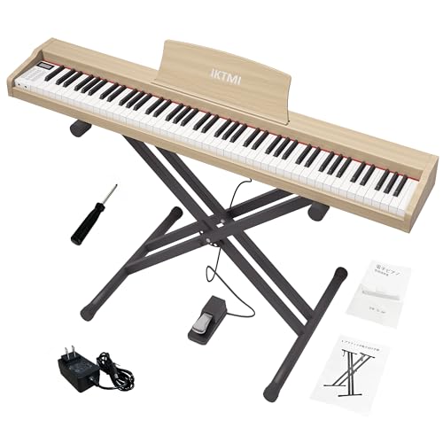 ✨早い者勝ち✨電子ピアノ 88鍵盤 木製 電子ピアノスタンドセット 携帯ピアノ Amazon.co.jp: IKTMI 電子ピアノ 88鍵盤 木製 電子ピアノ