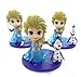 Yangzou Jouet de Personnage de Princesse congelée 12-16 cm, décoration Mignonne Q Version poupée Artisanale Anniversaire Surprise poupée décoration Ornement (3pcs / 1 Set)