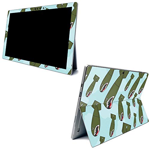 Image of MightySkins Carbon Fiber Skin for Microsoft Surface Pro 7 - Bombs Away | Textured Carbon Fiber Finish | Easy to Apply, Remove, and Change Styles | Made in The USA (CF-MISURPR7-Bombs Away)