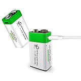 Rechargeable 9V Batteries 1.5V 650mAh USB Lithium ion Rechargeable 9V Battery with USB Type C Chargi