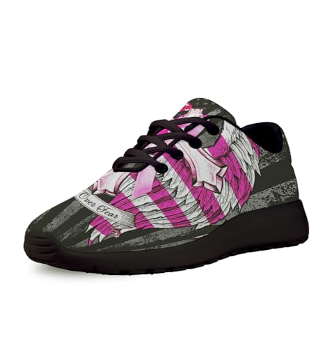 Faith Over Fear Breast Cancer Awareness Shoes for Women Men Trail Running Casual Fashion Sneakers Slip-on Tennis Shoes