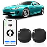 GPS-Tracker für Auto Motorrad Fahrzeuge, Kompatibel mit iOS＆Android, Magnet Versteckte Smart Tag Finder Ohne ABO Monatliche Gebühren, Vehicles Tracker mit Echtzeit-Standortbestimmung (2er Schwarz)