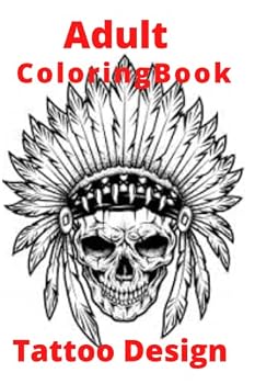 Paperback Adult Coloring Book Tattoo Design [Large Print] Book