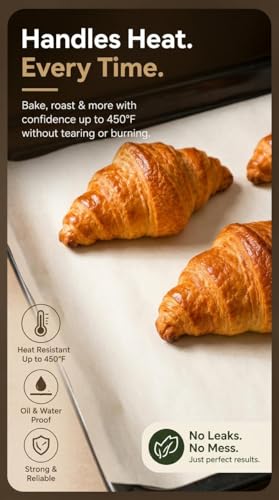 Image of Parchment Paper Sheets 9 x 13 Inch | Heavy Duty Non-Stick Oil-Resistant Baking Paper for Oven, Air Fryer, Grilling, Steaming, Roasting & Bread Baking (350 Pcs)