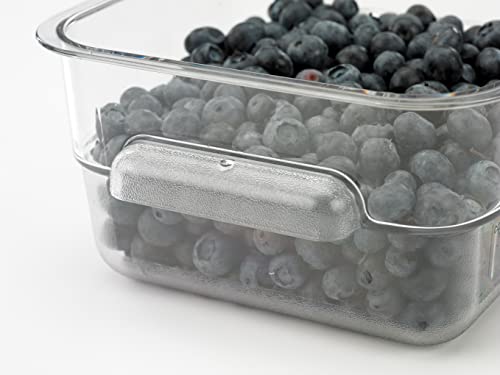 Image of Carlisle FoodService Products Squares Square Food Storage Container with Stackable Design for Catering, Buffets, Restaurants, Polycarbonate (Pc), 2 Quarts, Clear