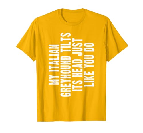 Italian Greyhound Tilt Head Dog Cute Funny Iggy T-Shirt, Men, Golden Yellow, 3X-Large
