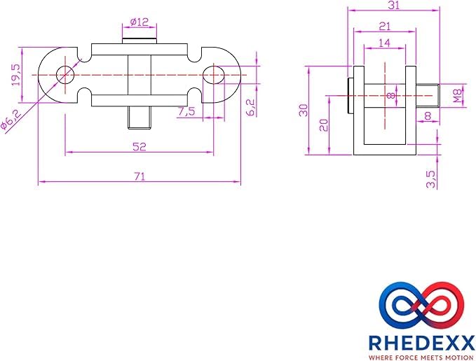 Ersatz für Stabilus Zubehör 023083 bis 1.500N Winkelbleche Befestigung ChellexX Halterung Anbauteile für RhedexX Gasdruckfedern Gasdruckdämpfern (#1-8mm - 023083) (4)