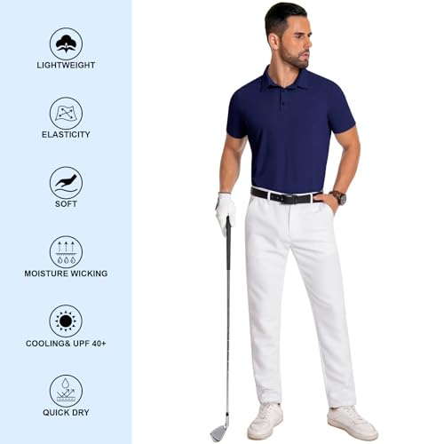 Men's Polo Shirts Short Sleeve Dry Fit Moisture Wicking Performance Seamless Collared Polo Shirts for Men3