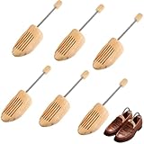 Acellegic 3 Pairs Adjustable Wood Shoe Trees with Spring, Shoe Shaped for Men Women, Sneakers, Leather Shoes Stretcher Shaper Suitable for Us Sizes Boot Holder Prevent Creasing(Us(10-13))
